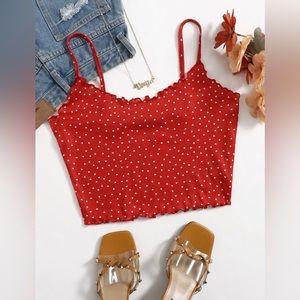 LETTUCE TRIM HEART CROP CAMI TOP PLUS SIZE